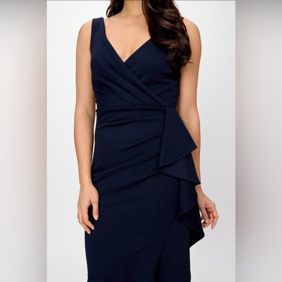 Joseph Ribkoff Ruffled High Low Evening Dress - Picture 2 of 8